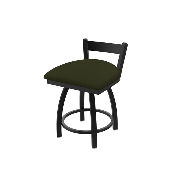 18" Low Back Swivel Vanity Stool, Black Wrinkle, Canter Pine Seat